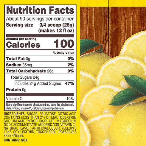 Country Time Powdered Lemonade Drink Mix, 82 oz - Refreshing, Tangy Lemonade Flavor, Easy to Mix, Perfect for Parties, Picnics, or Everyday Hydration
